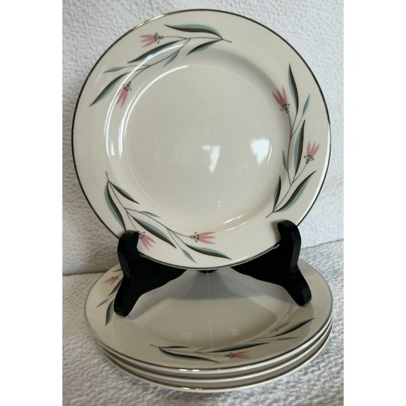 Edwin Knowles Carlton Set Of 4 Dessert/bread Plates 1950s Vintage VGUC - Picture 9 of 12